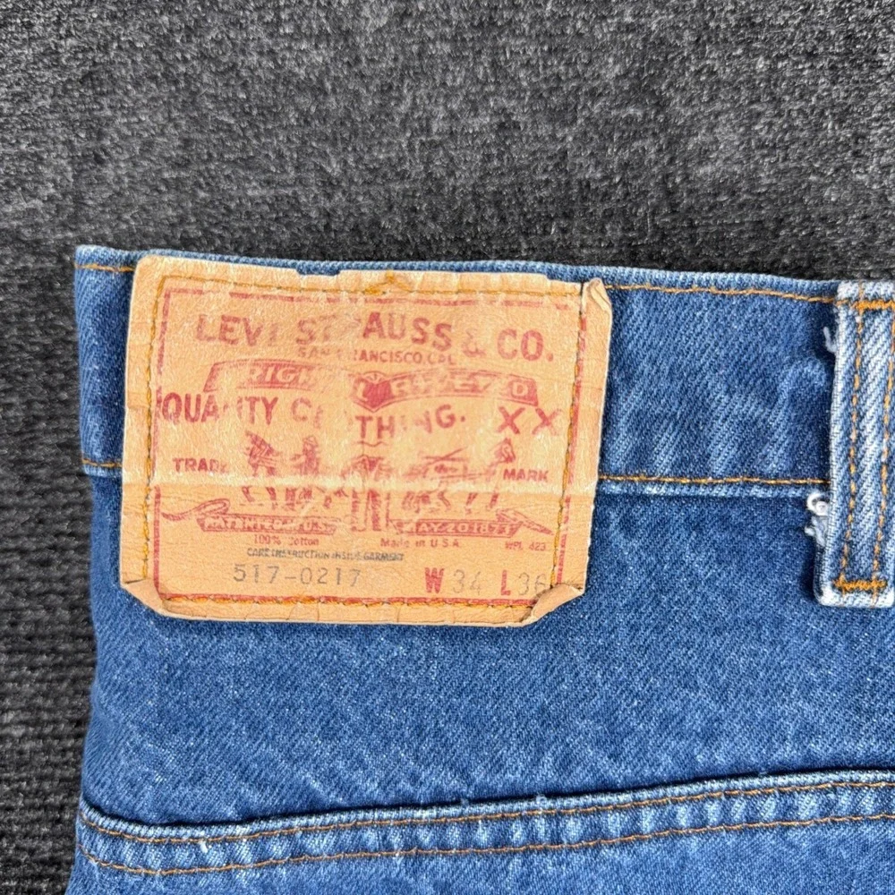 Levi's 517 Bootcut Jeans Vintage 80s Made in USA Denim W34‎ L36 Medium Wash Blue